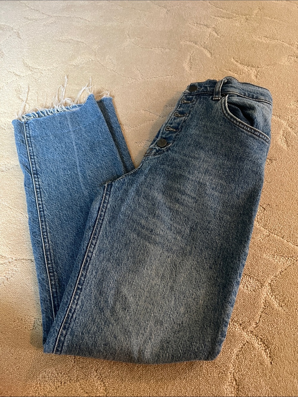 Reformation Peton High Rise Bootcut Jeans Size 28 Distressed Malta Wash